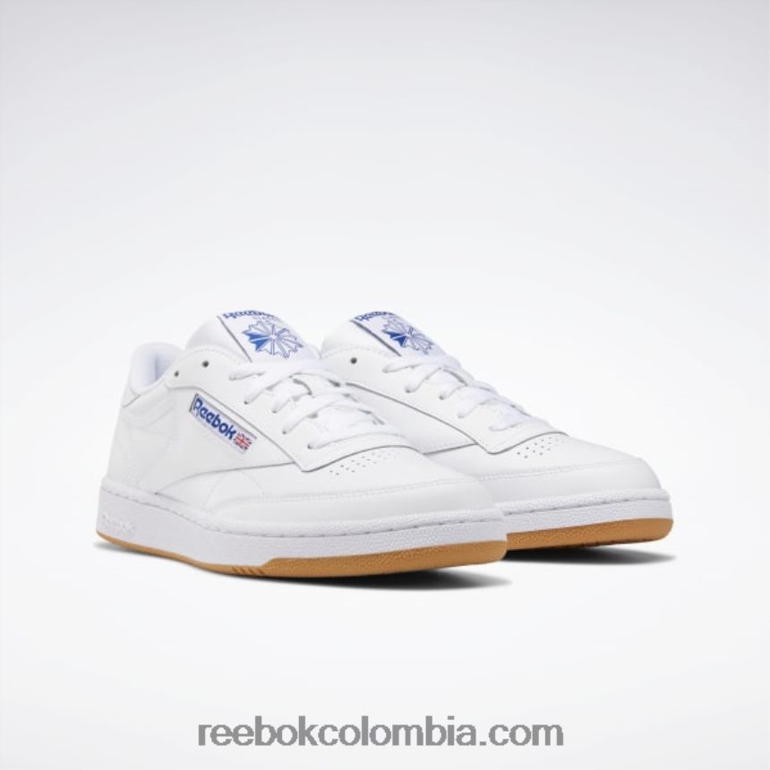 hombres blanco/azul rey/goma zapatillas club c 85 hombre Reebok D260LP1025