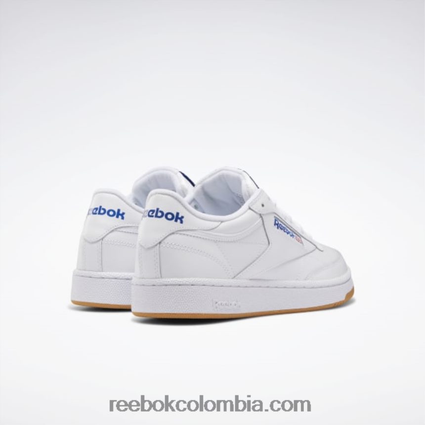 hombres blanco/azul rey/goma zapatillas club c 85 hombre Reebok D260LP1025