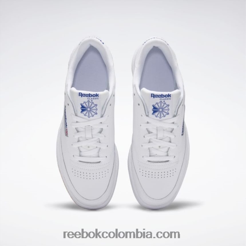 hombres blanco/azul rey/goma zapatillas club c 85 hombre Reebok D260LP1025