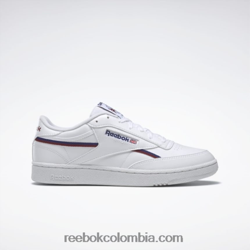 hombres blanco ftwr/cobalto clásico/burdeos clásico zapatillas veganas club c 85 Reebok D260LP1215