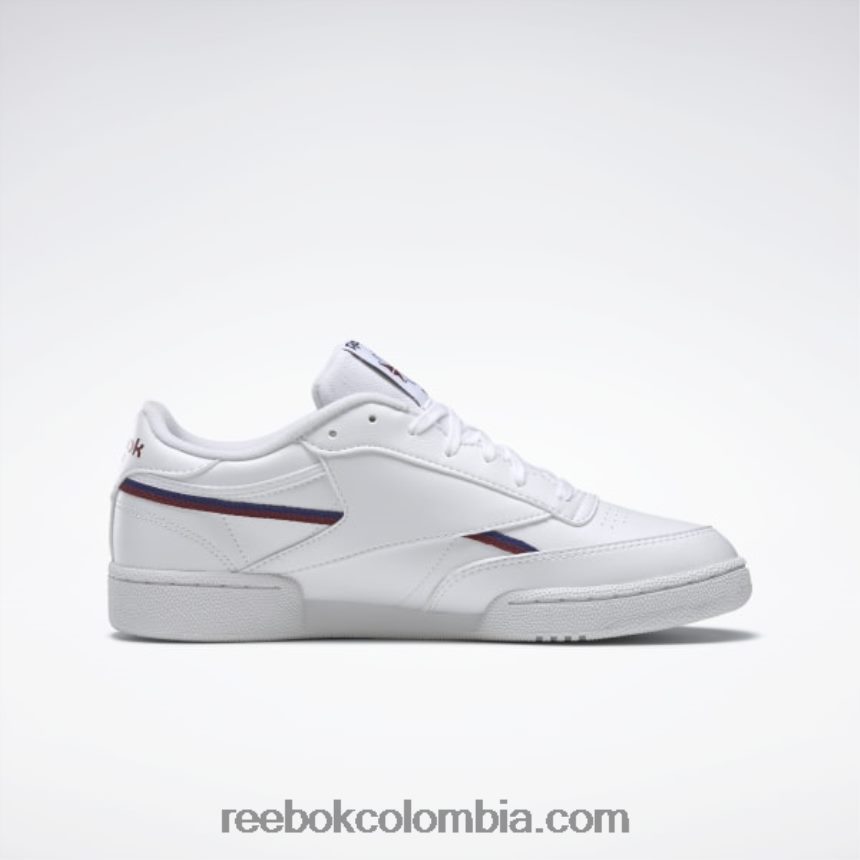 hombres blanco ftwr/cobalto clásico/burdeos clásico zapatillas veganas club c 85 Reebok D260LP1215