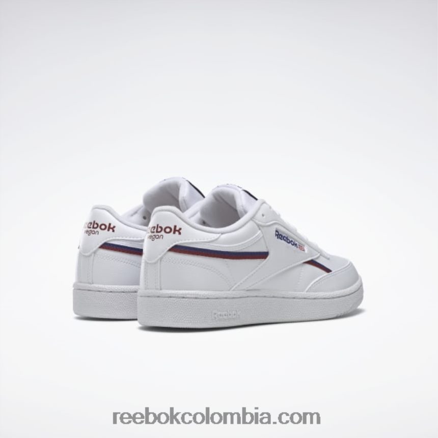 hombres blanco ftwr/cobalto clásico/burdeos clásico zapatillas veganas club c 85 Reebok D260LP1215