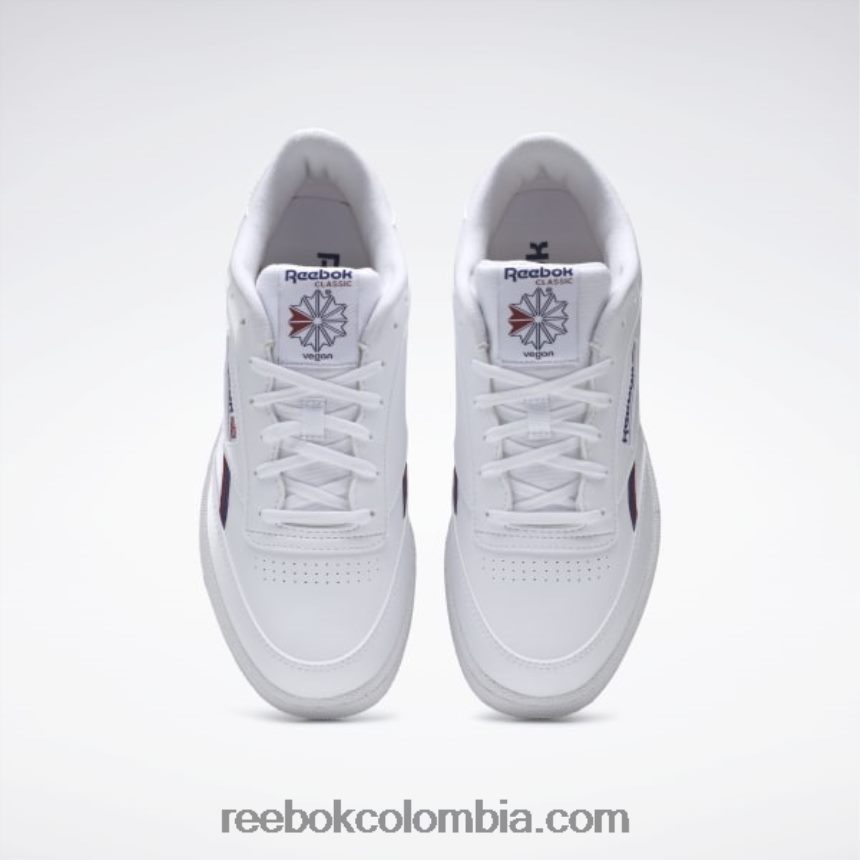 hombres blanco ftwr/cobalto clásico/burdeos clásico zapatillas veganas club c 85 Reebok D260LP1215