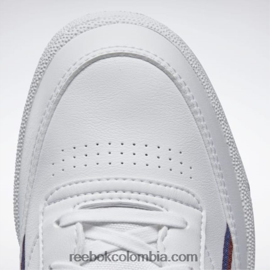 hombres blanco ftwr/cobalto clásico/burdeos clásico zapatillas veganas club c 85 Reebok D260LP1215