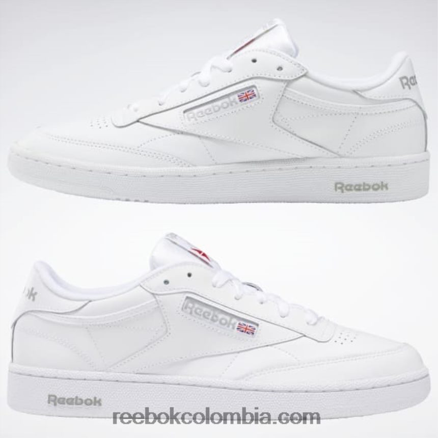 hombres blanco/gris puro zapatillas club c 85 hombre Reebok D260LP1023
