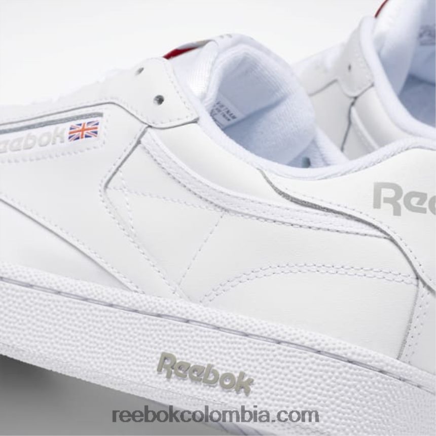 hombres blanco/gris puro zapatillas club c 85 hombre Reebok D260LP1023