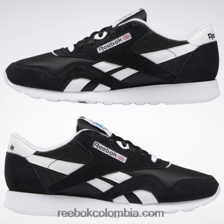 hombres blanco negro zapatos clásicos de nailon para hombre Reebok D260LP1179