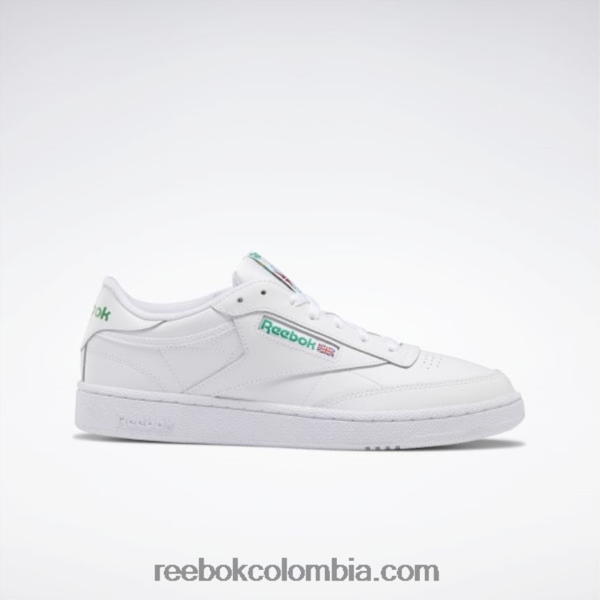 hombres blanco verde zapatillas club c 85 hombre Reebok D260LP1031