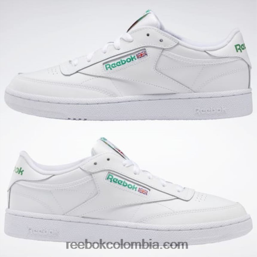hombres blanco verde zapatillas club c 85 hombre Reebok D260LP1031