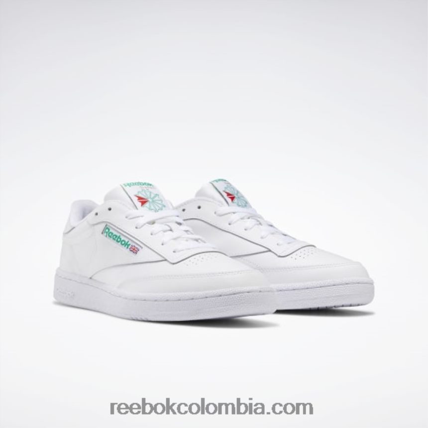 hombres blanco verde zapatillas club c 85 hombre Reebok D260LP1031