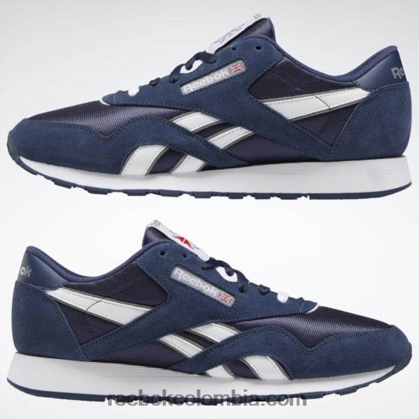 hombres equipo azul marino/platino zapatos clásicos de nailon para hombre Reebok D260LP1142