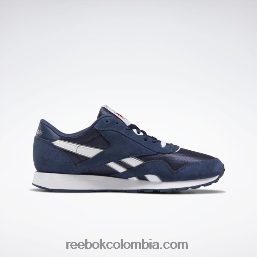 hombres equipo azul marino/platino zapatos clásicos de nailon para hombre Reebok D260LP1142