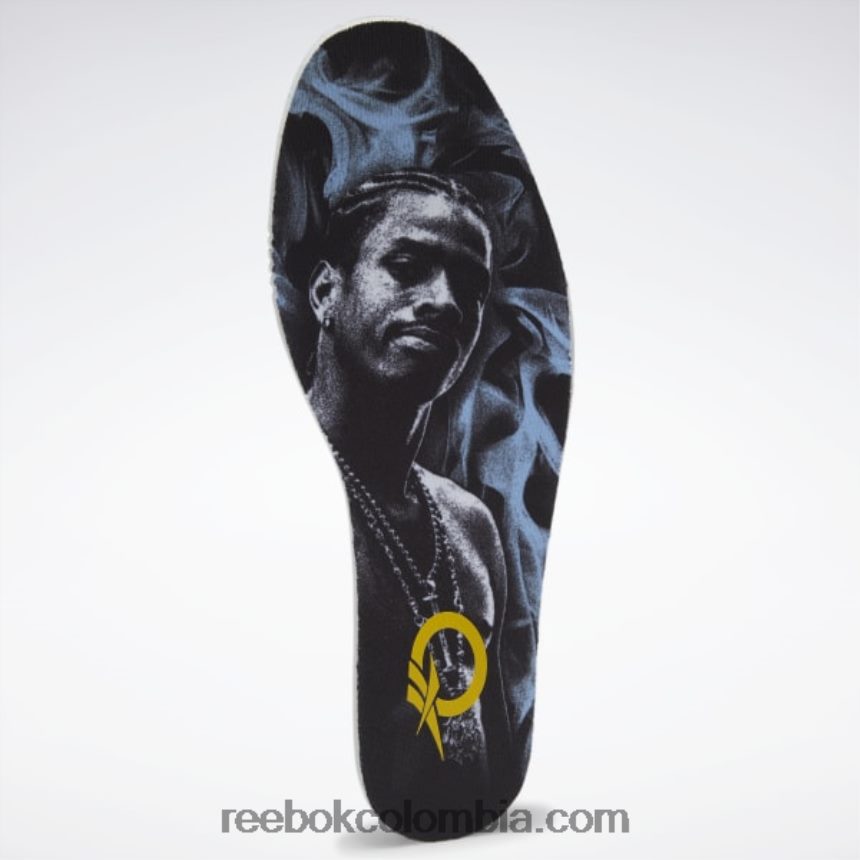 hombres ftwr blanco/azul fluido/amarillo tóxico pregunta mid zapatos de baloncesto Reebok D260LP1028