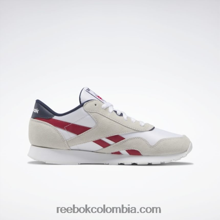 hombres ftwr blanco/flash rojo/vector azul marino zapatos clásicos de nailon para hombre Reebok D260LP1100