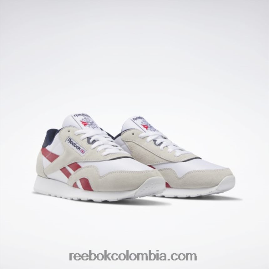 hombres ftwr blanco/flash rojo/vector azul marino zapatos clásicos de nailon para hombre Reebok D260LP1100