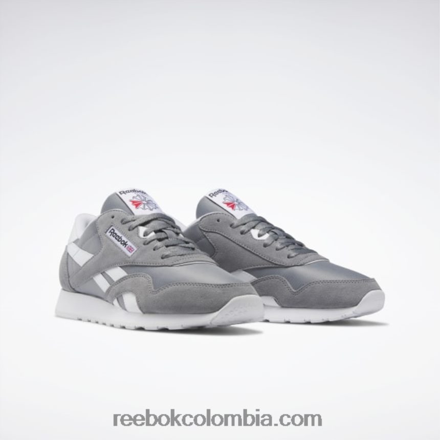 hombres gris puro 5/ftwr blanco zapatos clásicos de nailon para hombre Reebok D260LP1047