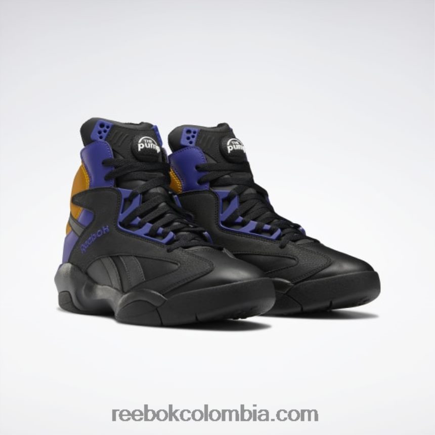 hombres negro básico/púrpura intenso/dorado universitario zapatillas de baloncesto shaq attaq Reebok D260LP1034