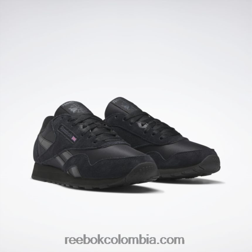 hombres negro núcleo/gris puro 7 zapatos clásicos de nailon para hombre Reebok D260LP1078