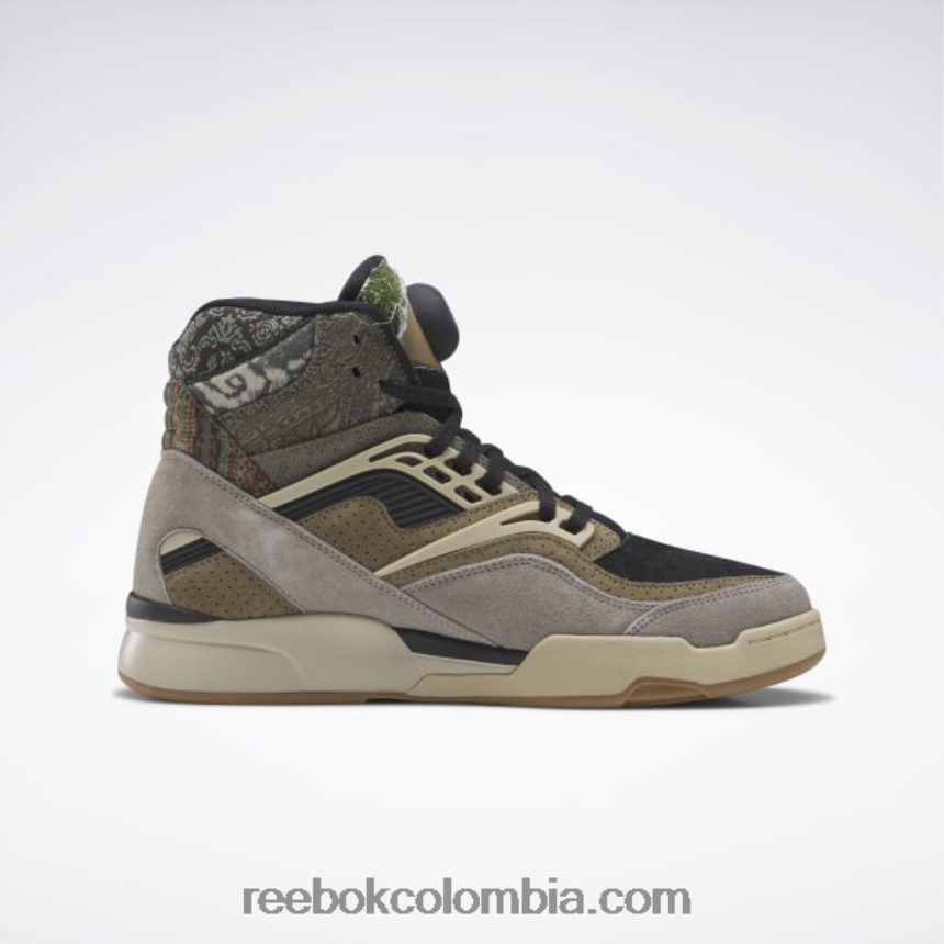 hombres negro núcleo/gris roca/beige utilitario zapatos de baloncesto de los hombres de la bomba tz Reebok D260LP1311
