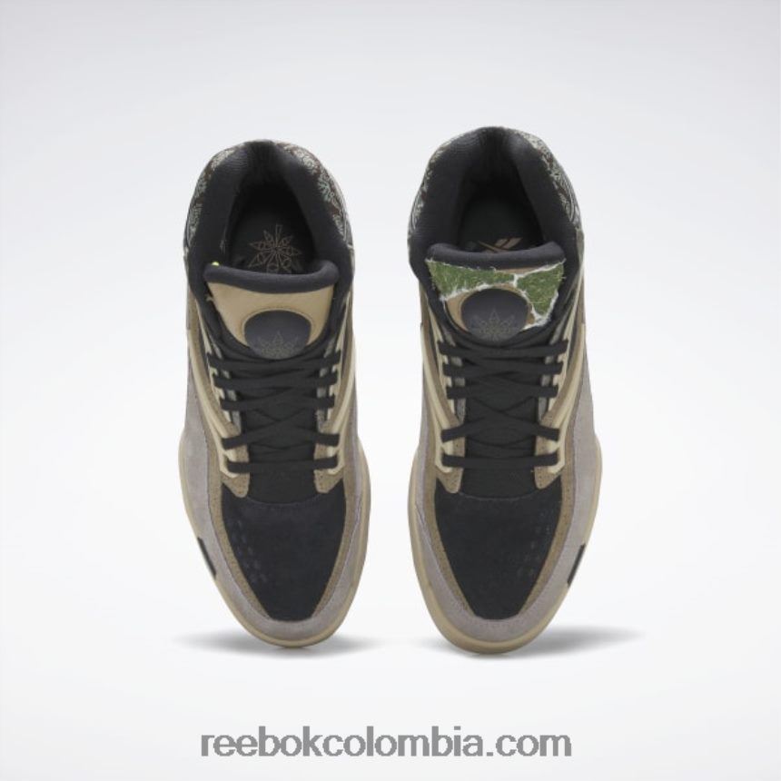 hombres negro núcleo/gris roca/beige utilitario zapatos de baloncesto de los hombres de la bomba tz Reebok D260LP1311