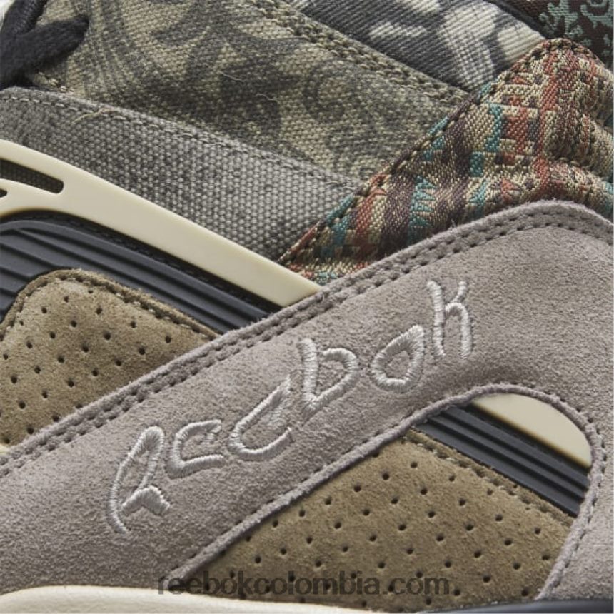 hombres negro núcleo/gris roca/beige utilitario zapatos de baloncesto de los hombres de la bomba tz Reebok D260LP1311