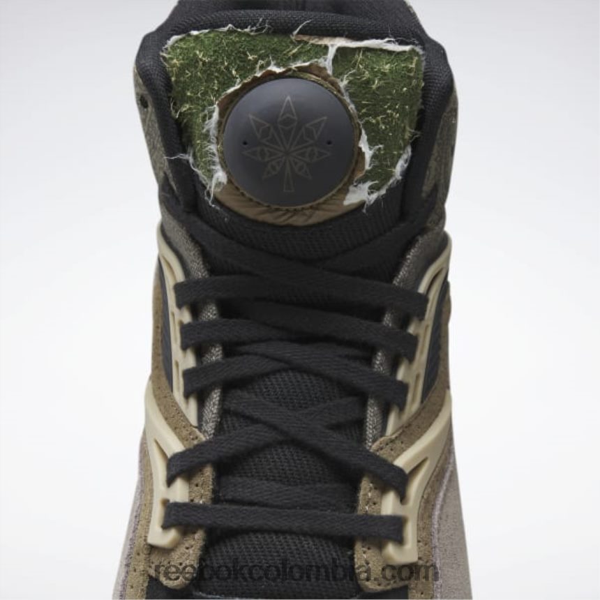 hombres negro núcleo/gris roca/beige utilitario zapatos de baloncesto de los hombres de la bomba tz Reebok D260LP1311