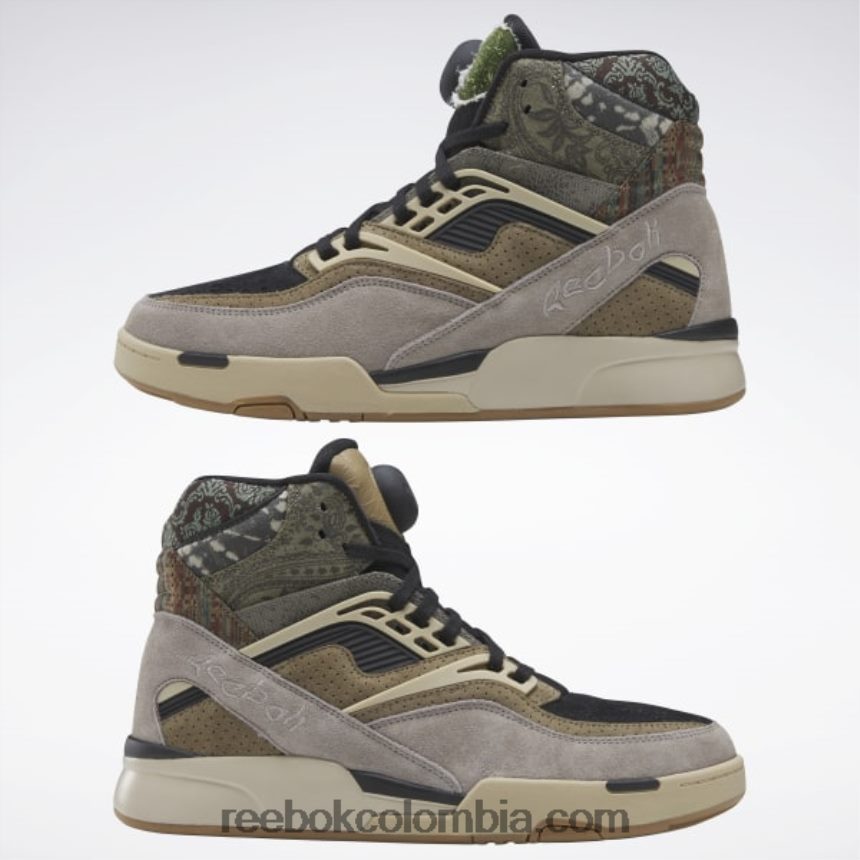 hombres negro núcleo/gris roca/beige utilitario zapatos de baloncesto de los hombres de la bomba tz Reebok D260LP1311