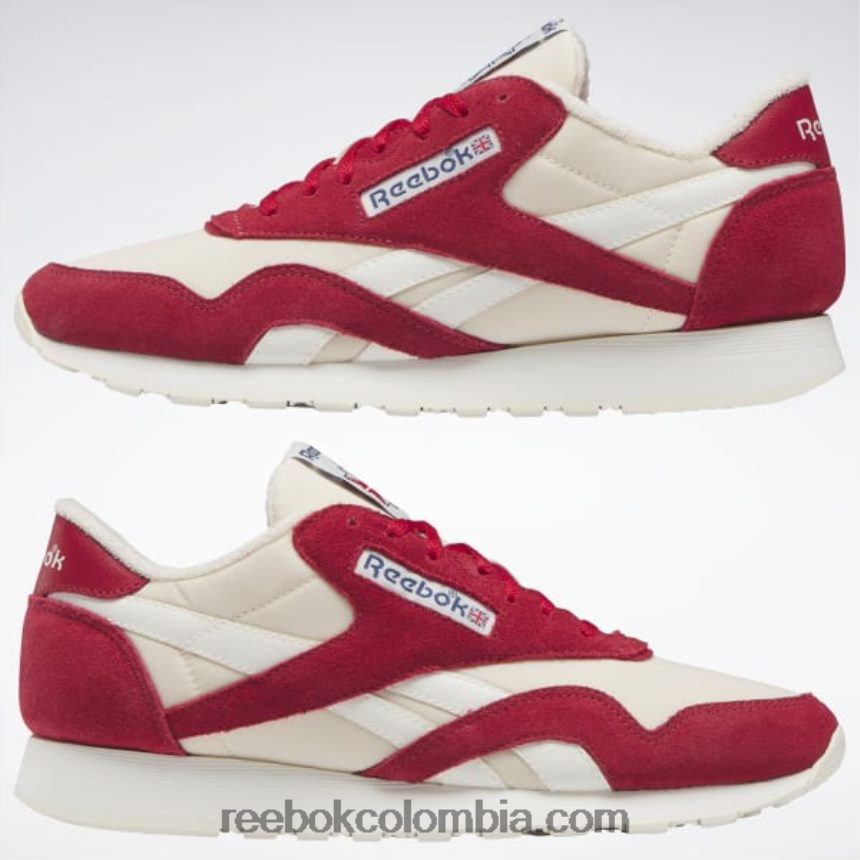 hombres rojo flash/tiza/blanco clásico zapatos clásicos de nailon para hombre Reebok D260LP1217