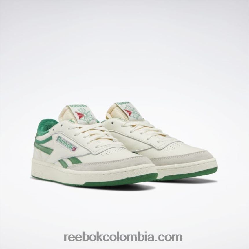 hombres tiza/blanco papel/verde cañada club c venganza de los zapatos de los hombres de la vendimia Reebok D260LP1043