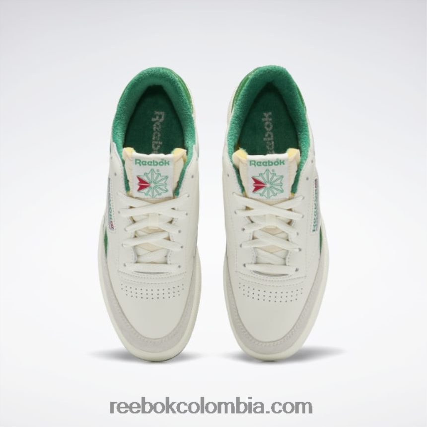 hombres tiza/blanco papel/verde cañada club c venganza de los zapatos de los hombres de la vendimia Reebok D260LP1043