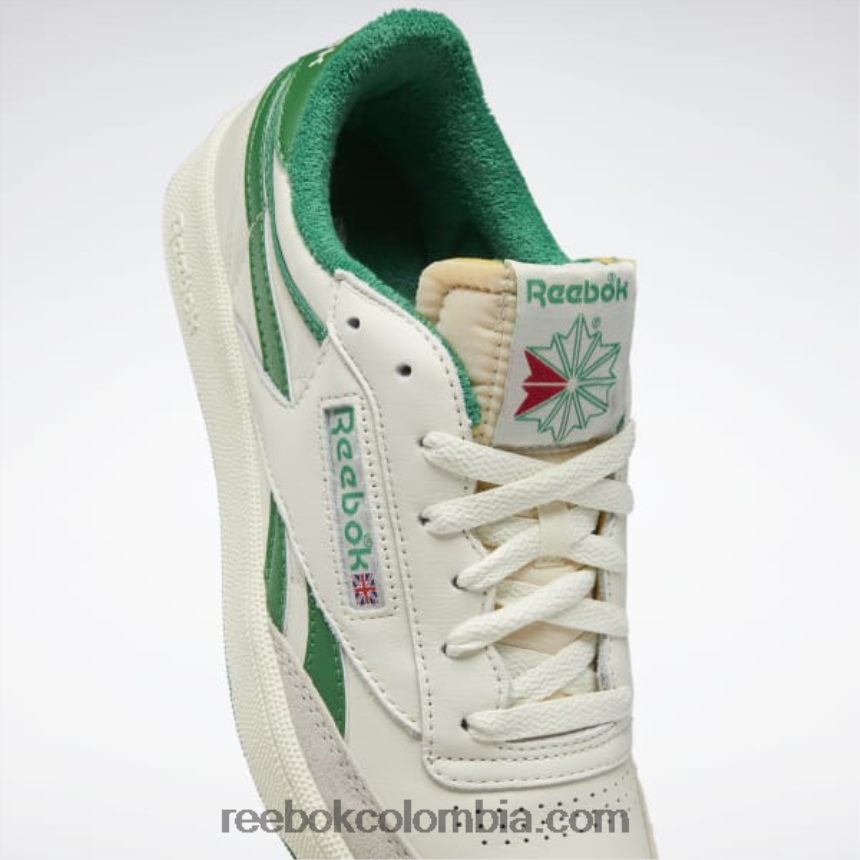 hombres tiza/blanco papel/verde cañada club c venganza de los zapatos de los hombres de la vendimia Reebok D260LP1043