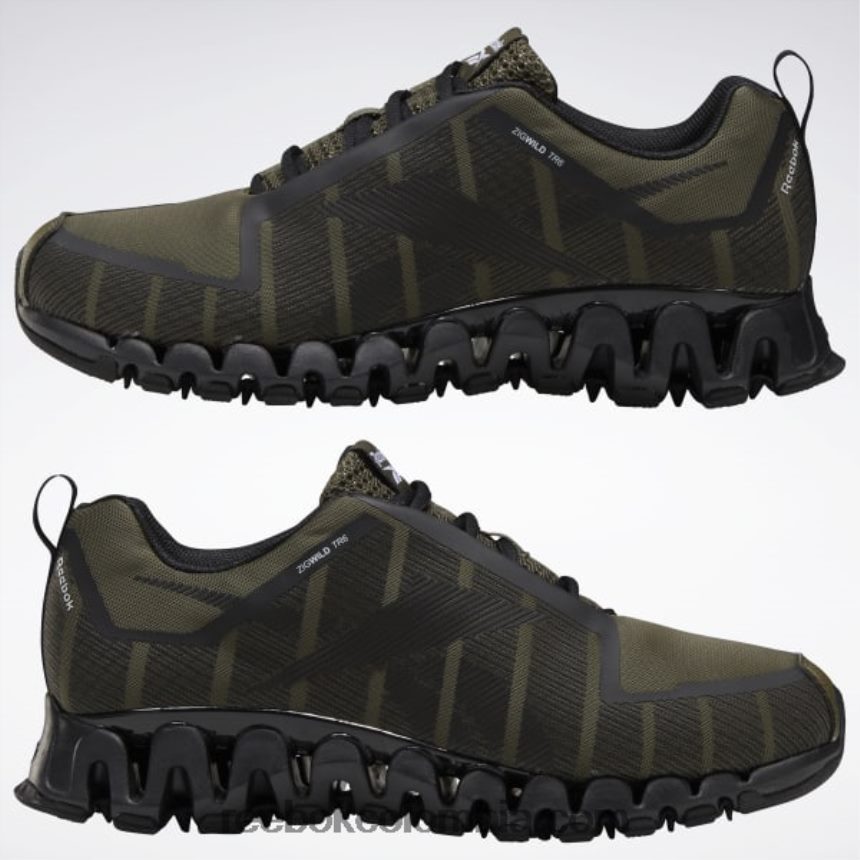 hombres verde militar/núcleo negro/ftwr blanco zapatillas zigwild trail 6 hombre Reebok D260LP1050