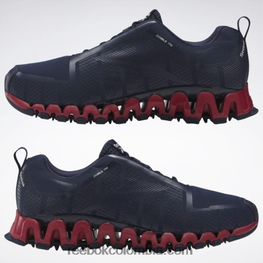 hombres azul marino vectorial/rojo flash/gris puro 1 zapatillas zigwild trail 6 hombre Reebok D260LP1075