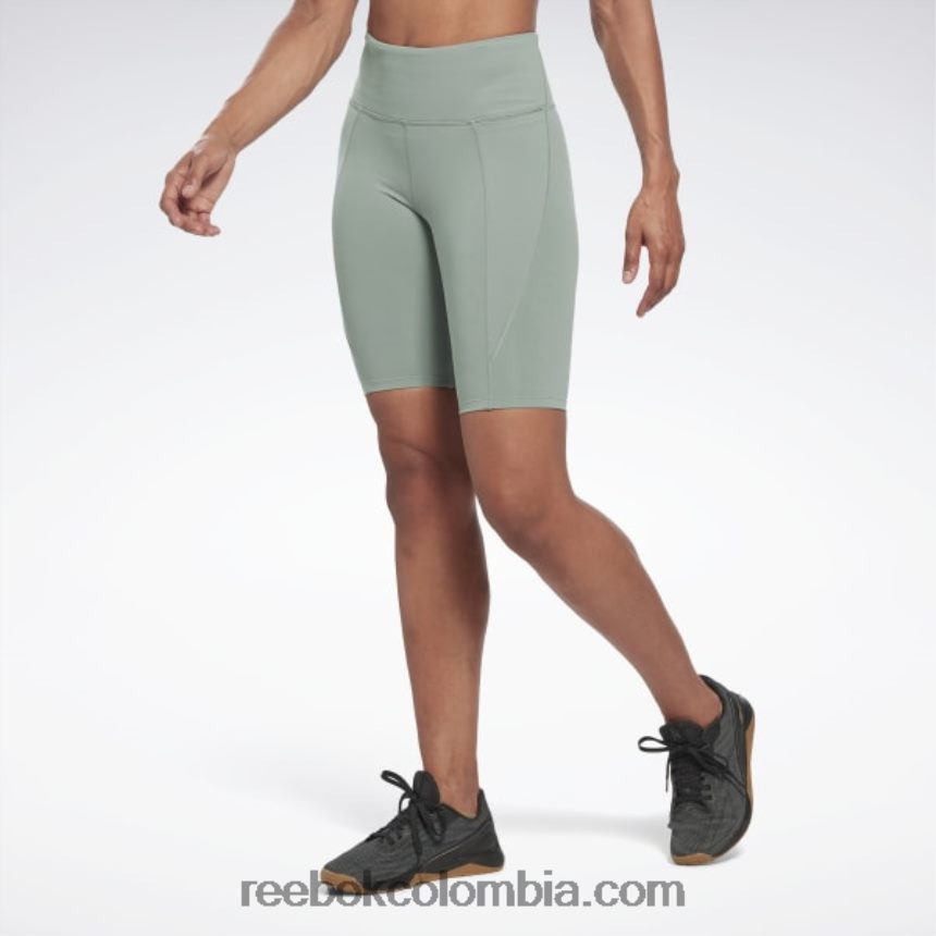 mujer armonía verde shorts ciclistas de tiro alto lux Reebok D260LP580