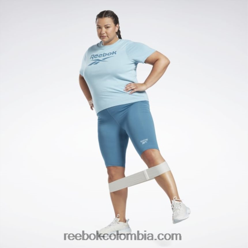 mujer azul acero s23-r shorts ajustados con logo de identidad (tallas grandes) Reebok D260LP697