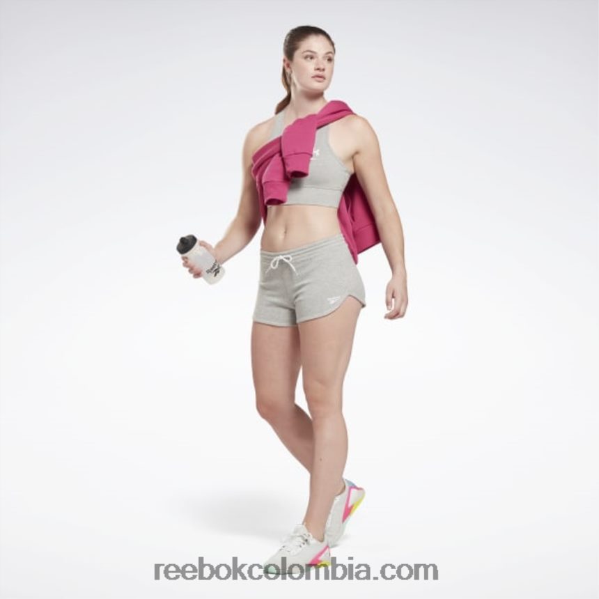 mujer brezo gris medio pantalones cortos de rizo francés de identidad Reebok D260LP637