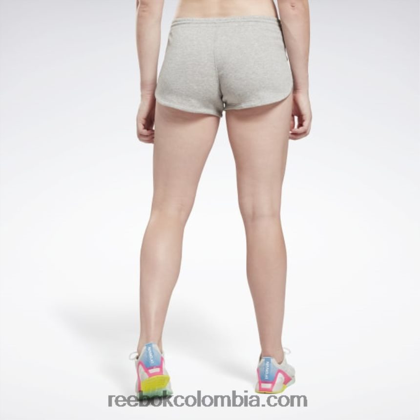 mujer brezo gris medio pantalones cortos de rizo francés de identidad Reebok D260LP637
