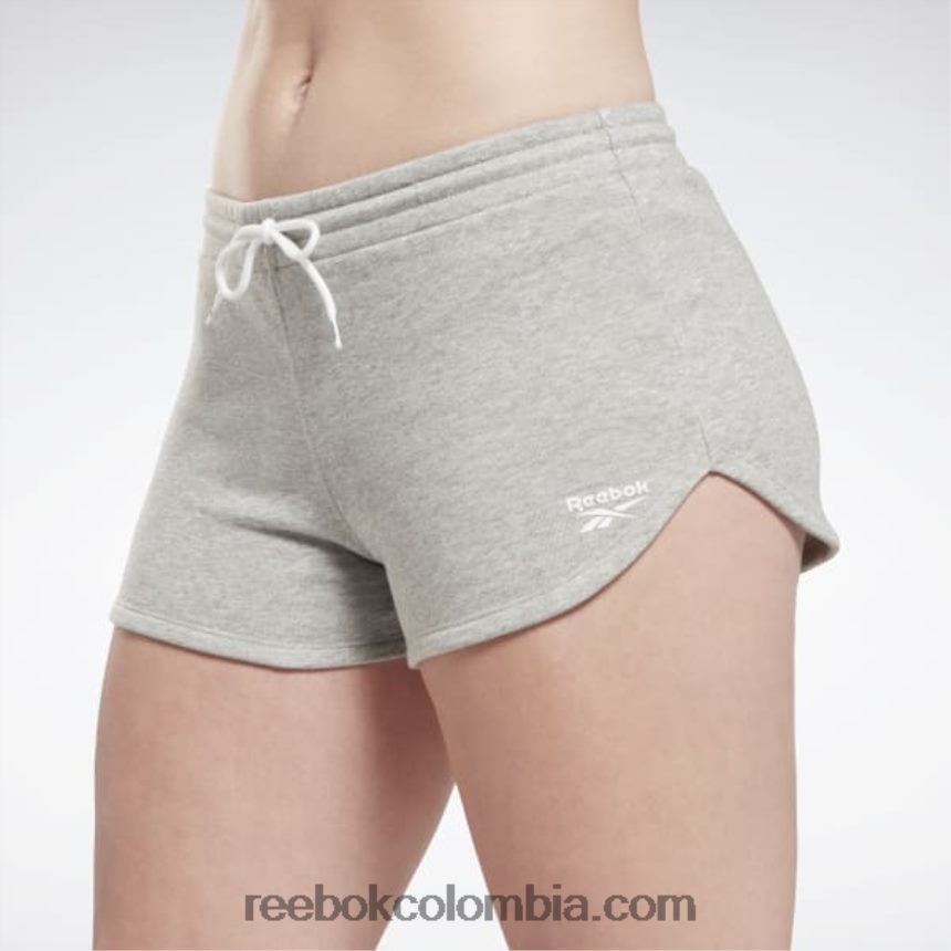 mujer brezo gris medio pantalones cortos de rizo francés de identidad Reebok D260LP637