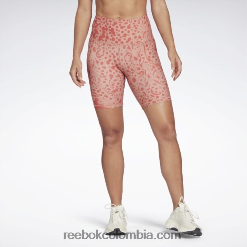 mujer cañón de coral pantalones cortos con estampado de safari moderno de talle alto llamativos lux Reebok D260LP736
