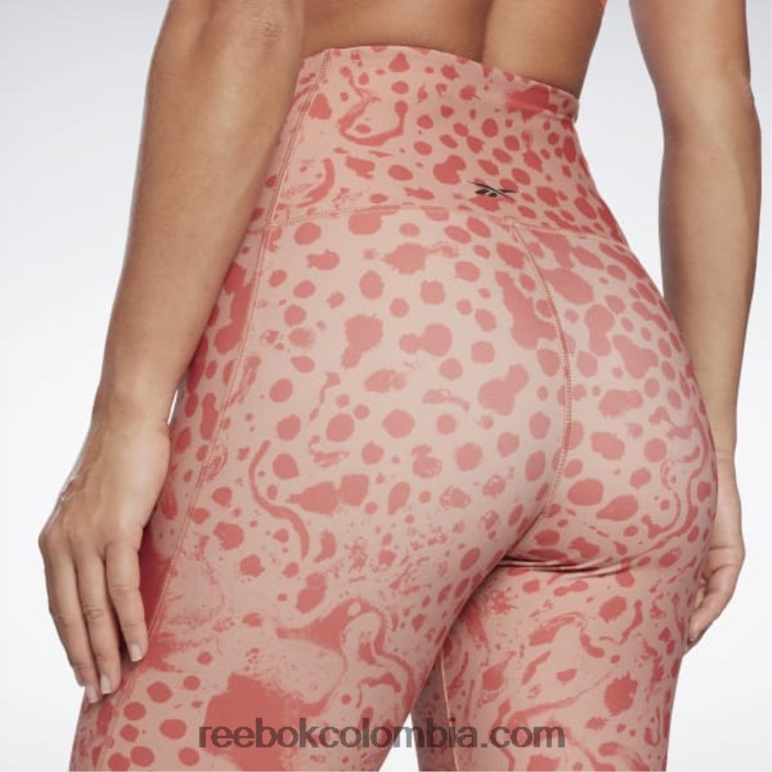 mujer cañón de coral pantalones cortos con estampado de safari moderno de talle alto llamativos lux Reebok D260LP736