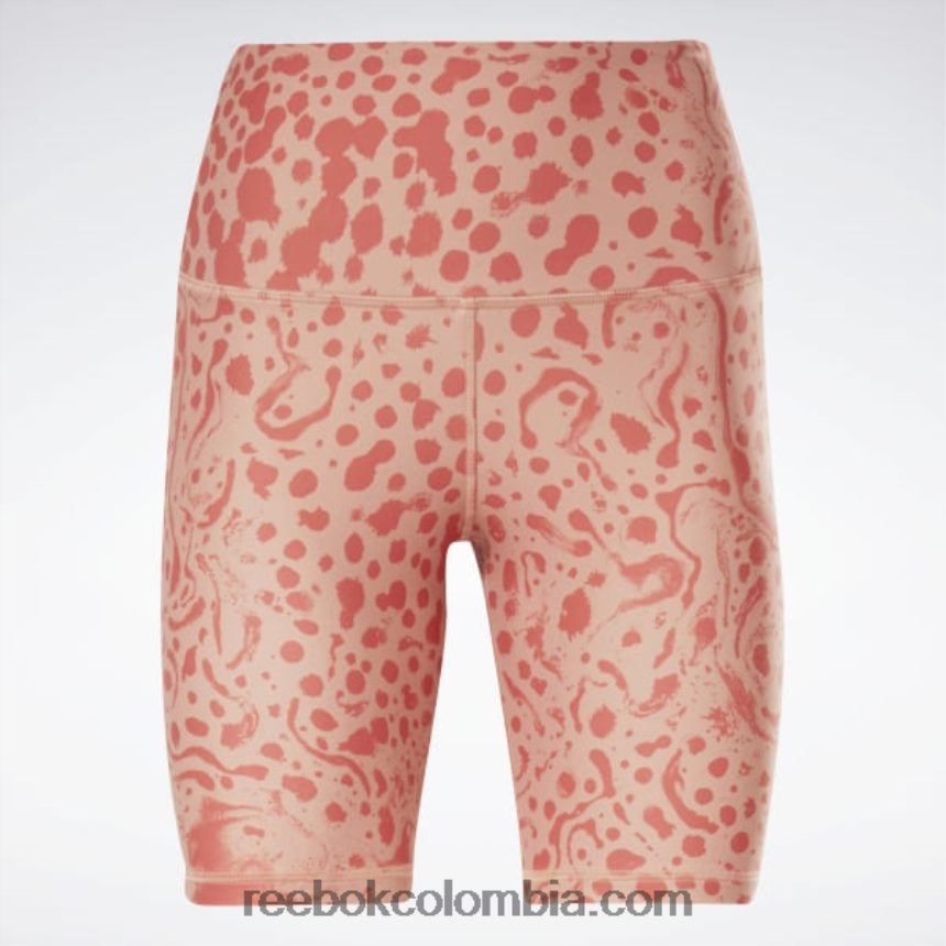 mujer cañón de coral pantalones cortos con estampado de safari moderno de talle alto llamativos lux Reebok D260LP736