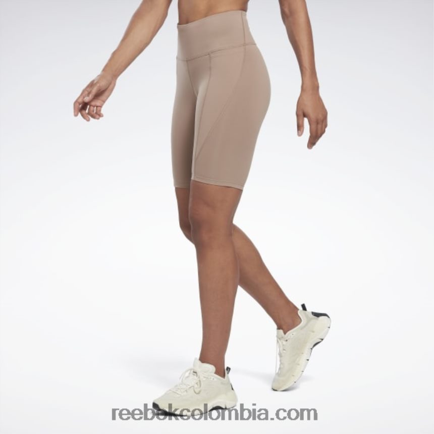 mujer gris pardo shorts ciclistas de tiro alto lux Reebok D260LP556
