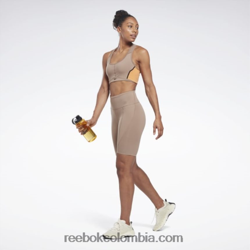 mujer gris pardo shorts ciclistas de tiro alto lux Reebok D260LP556