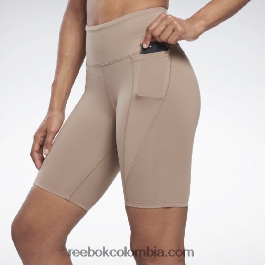 mujer gris pardo shorts ciclistas de tiro alto lux Reebok D260LP556