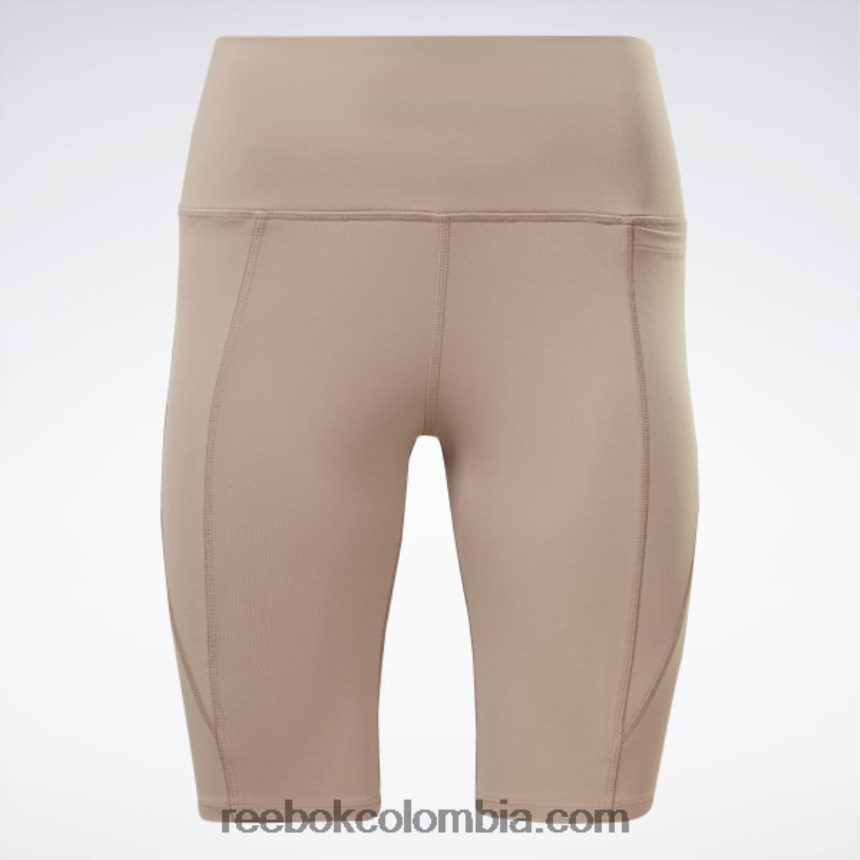 mujer gris pardo shorts ciclistas de tiro alto lux Reebok D260LP556