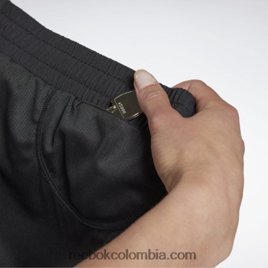 mujer negro pantalones cortos estampados para correr Reebok D260LP948