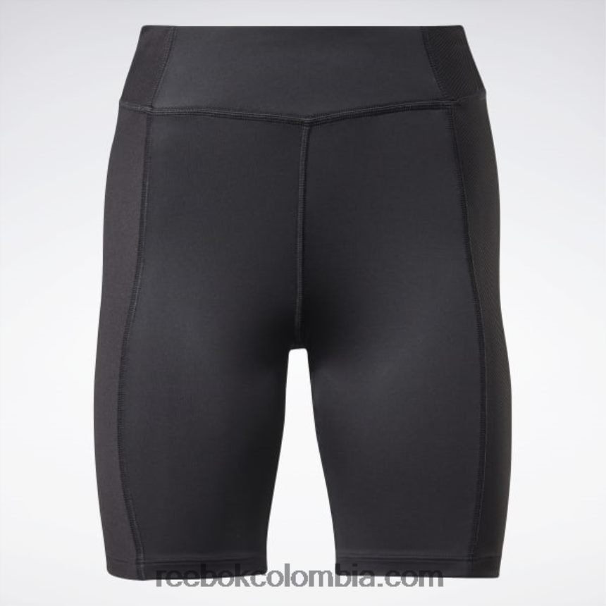 mujer negro shorts de canalé de rendimiento de yoga Reebok D260LP744