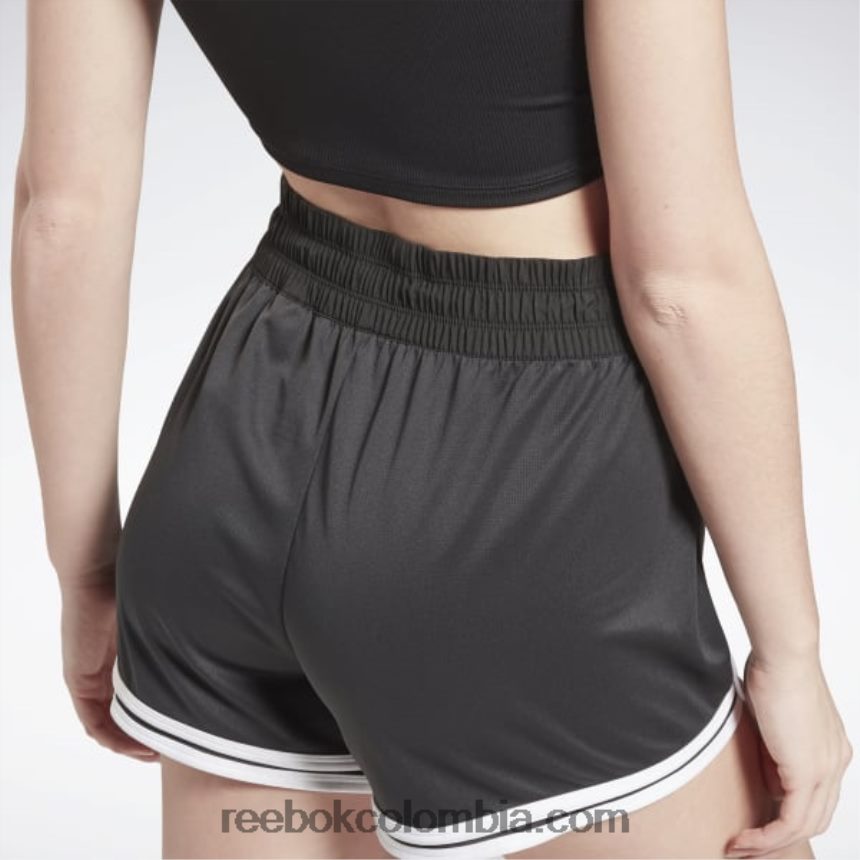 mujer noche negra shorts de tiro alto listos para entrenar Reebok D260LP412