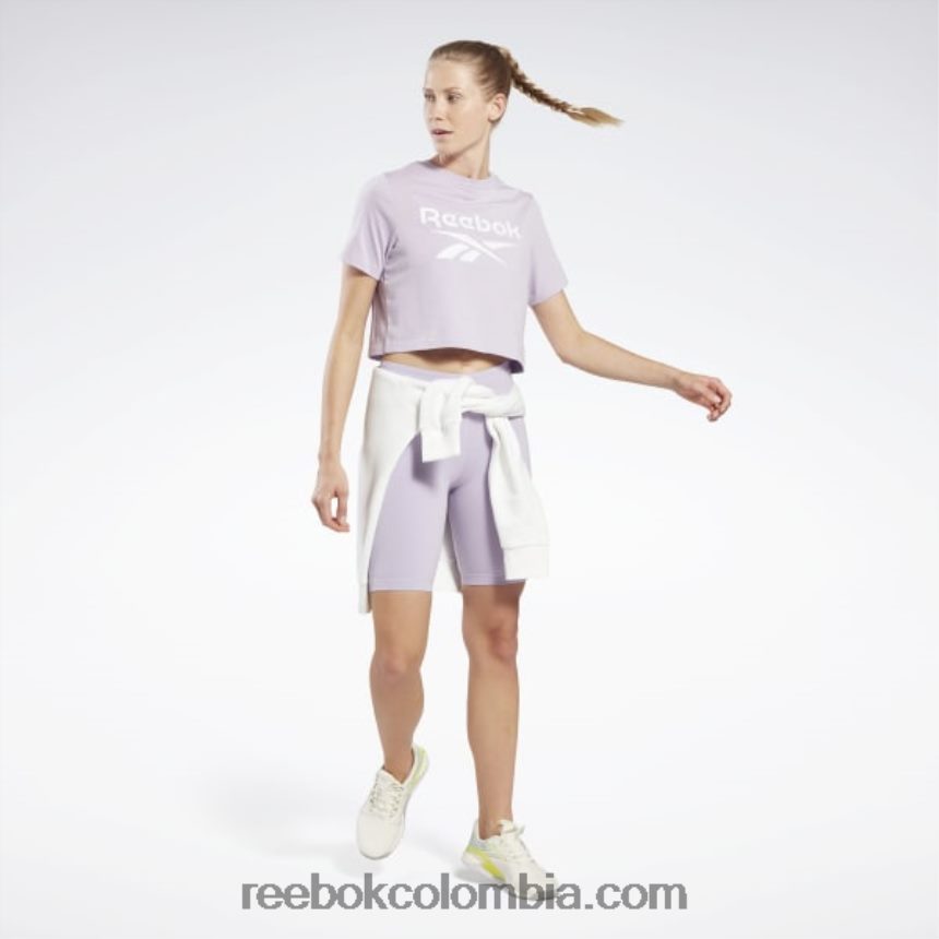 mujer oasis morado shorts ajustados con logo Reebok D260LP838