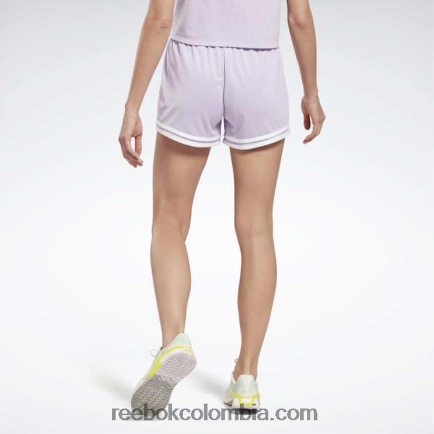 mujer oasis morado shorts de tiro alto listos para entrenar Reebok D260LP632